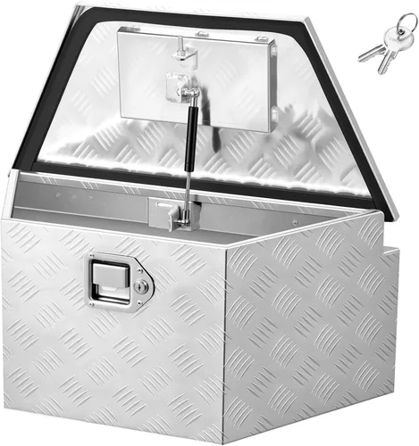 Vista 12 de VEVOR Caja para Lengüeta de Remolque, Cofre de Herramientas de Cajas para Lengüeta de Placa Diamantada de Aleación de Aluminio, Caja