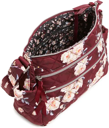 Vista 3 de Bolso tipo cartera de sarga con triple cremallera para mujer