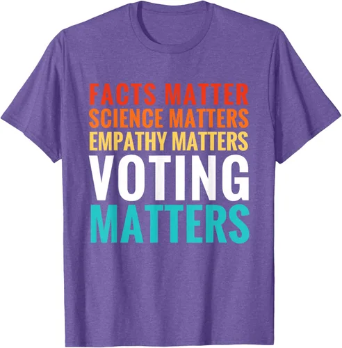 Vista 10 de Facts Matter Science Matters Voting Matters - Camiseta demócrata liberal, Negro, S