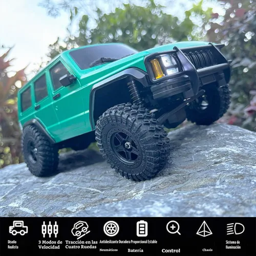 Vista 2 de HLSFWDRIVE RC Rock Crawler 4x4 RC Jeep Truck escala 1/18 todo terreno