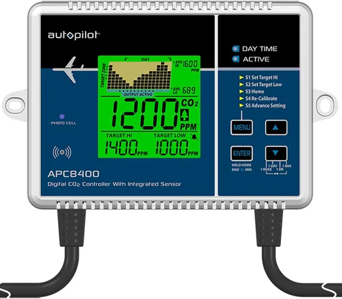 Vista 3 de Hydrofarm Controlador digital de CO2 de piloto automático con sensor integrado y cable de alimentación de 5 pies para invernadero y jardinería
