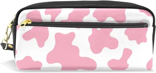 Vista 6 de Estuche portátil de gran capacidad con diseño floral de frutas de fresa, bolsa de maquillaje de piel sintética, organizador de maquillaje con asa