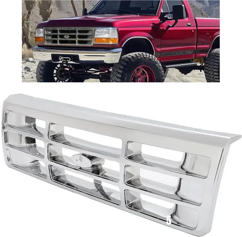 Vista 10 de HECASA Parrilla delantera compatible con Ford Bronco F-150 F-250 HD F-350 1992-1997 Reemplazo para FO1200172 F6TZ8200AAA 104-01450A Ensamblaje