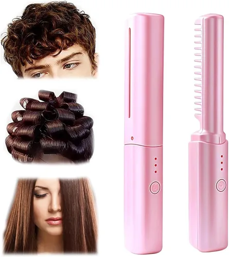 Vista 8 de Peine de peluquería de cerámica, cabello suave, sin encrespamiento en cualquier momento y en cualquier lugar, domina el encrespamiento y alisa tu