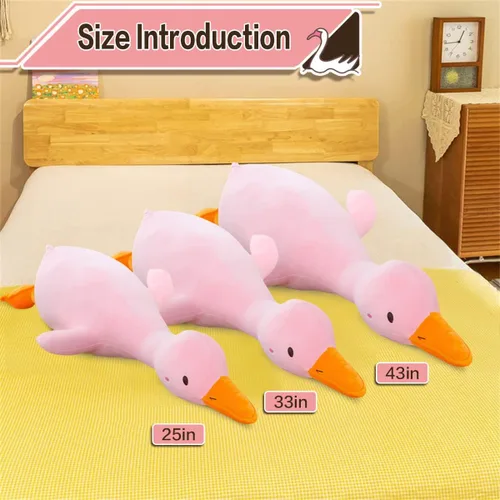 Vista 3 de KEWO Juguete de peluche de pato de felpa suave, lindo animal de peluche gigante de ganso de felpa de pato, almohada suave para abrazar para ropa