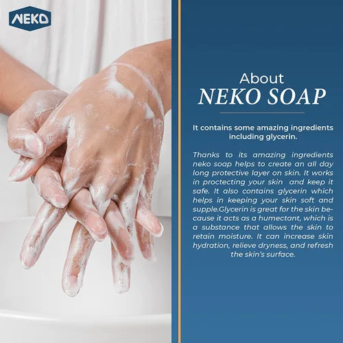 Vista 4 de Neko Jabón germicida - 2.82 oz / 80g - Jabón familiar en barra, receta tradicional antigua
