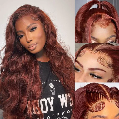 Vista 8 de Peluca Rubia Miel Cabello Humano Body Wave 13x6 Encaje Frontal Pelucas de Cabello Humano Para Mujeres Negras 22 Pulgadas