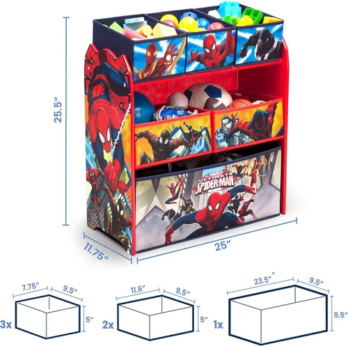 Vista 11 de Delta Children Organizador de juguetes multicompartimiento, Marvel Spider Man