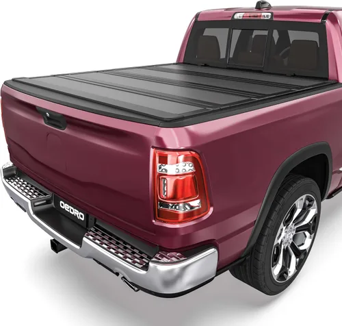 Vista 13 de OEDRO FRP Cubierta Rígida de Tonneau de Triple Pliegue Compatible con Dodge Ram 1500 2009-2024 (Carrocería Clásica y Nueva) Cama de 5.6 pies sin Ram