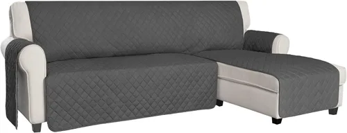 Vista 13 de ISSUNTEX - Fundas de sofá seccional para perros, funda reversible en forma de L para sofá, protector de chaise lounge resistente al agua
