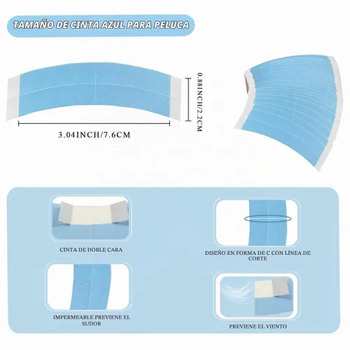 Vista 2 de Goiple 40 piezas de cinta para pelucas, adhesivo impermeable de doble cara para pelucas de encaje, tiras de cinta para peluca frontal de encaje