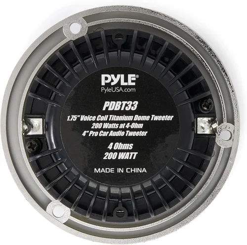 Vista 7 de Pyle Tweeter de titanio de 4 pulgadas con marco de plástico de ingeniería, 200 vatios, bobina de voz de 1.75 pulgadas, tweeter de audio