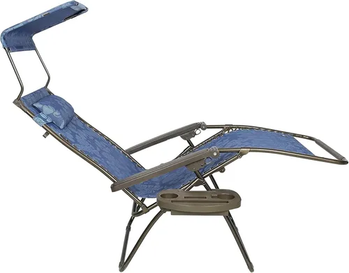 Vista 8 de Bliss Hammocks Silla de salón XL Zero Gravity, flor azul, 30 pulgadas de Azul Flores