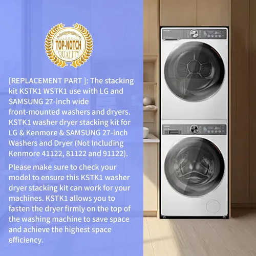 Vista 5 de KSTK1 - Kit de apilamiento de lavandería de 27 pulgadas para lavadora y secadora LG Kit de apilamiento de ropa