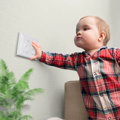 Vista 6 de Protector de interruptores de luz de pared, cubierta de interruptor de luz, protector de placa de interruptor de luz a prueba de niños, protege tus