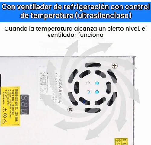 Vista 5 de Convertidor de voltaje de corriente CC ajustable AC 110V-220V a DC 0-48V 10A