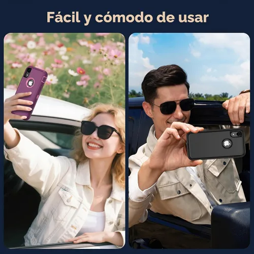 Vista 6 de Jshru para iPhone XR Funda con [2 Pack] Protector de Pantalla HD, [Grado Militar] 3-en-1 Resistente Protector de Cuerpo Completo a Prueba de Negro