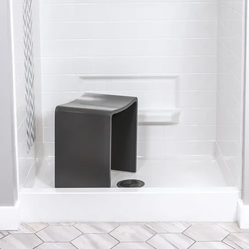 Vista 3 de Shower Buddy Taburete ligero para ducha y baño (hormigón mate)