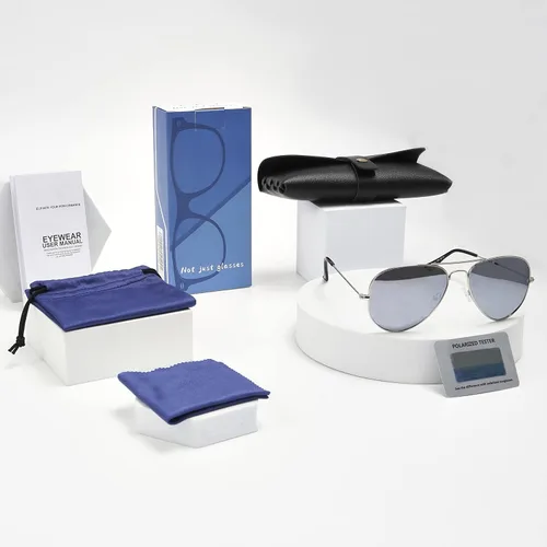 Vista 6 de Yaserra Lentes de sol de aviador polarizados retro para hombres y mujeres, lente TAC espejada, marco de metal, doble puente con protección UV400