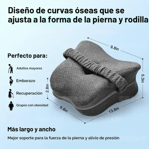 Vista 2 de Almohada de rodilla para dormir de lado, almohada larga de pierna de rodilla de 13.8 pulgadas para dormir de lado, almohada de espuma viscoelástica