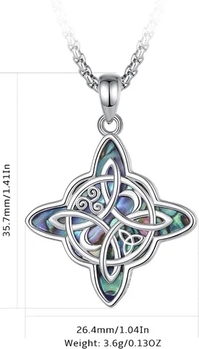 Vista 7 de CELESTIA Nudo de Bruja Plata 925 Original Amuletos de Proteccion Witches Knot Necklace - 20 Inch Box Chain