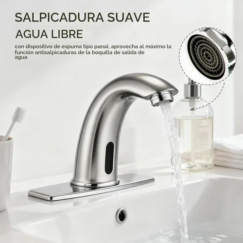 Vista 3 de Grifo de lavabo de baño sin contacto Sensor de movimiento automático Manos