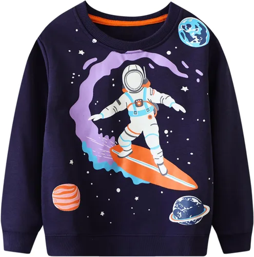 Vista 77 de Bumeex Sudaderas con cuello redondo para niños de 2 a 7 años