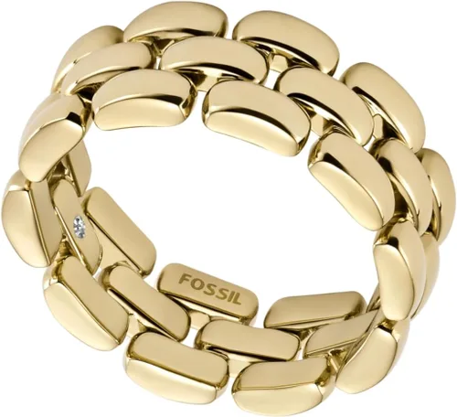 Vista 3 de Fossil Anillo de acero inoxidable chapado para mujer