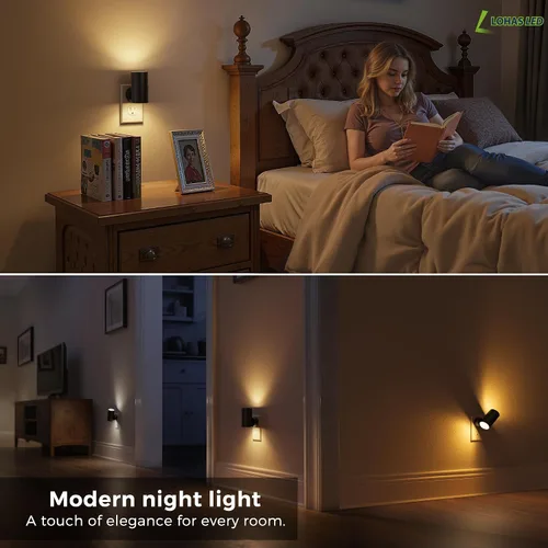 Vista 6 de L LOHAS LED Luz nocturna, luces nocturnas que se enchufan a la pared, 5 5 ct.