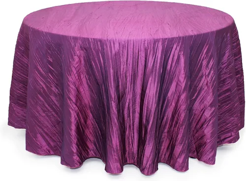 Vista 46 de YOUR CHAIR COVERS - Mantel redondo de 90 pulgadas con arrugas color rubor de tafetán – Elegante mantel brillante para bodas, fiestas y eventos