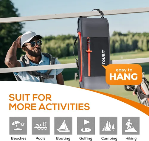 Vista 5 de TOURIT Cooler Bag - Funda aislante para 6 latas, pequeños accesorios de golf suaves para hombres, cabe discretamente en bolsa de golf