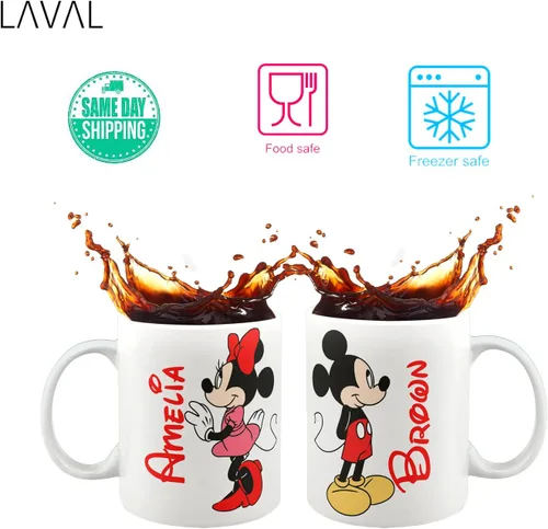 Vista 5 de Juego de tazas de café regulares MM tazas de café para mujeres aniversario boda compromiso para pareja para él y ella tazas personalizadas tazas