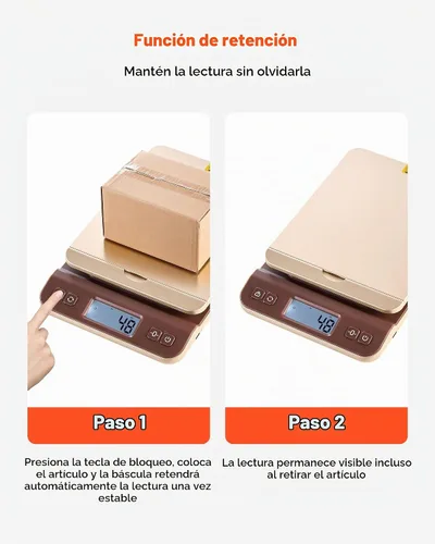 Vista 5 de VEVOR Báscula postal de envío digital, alta precisión de 0.1 oz, escala postal de 88 libras con función de sujeción/tara/apagado automático, diseño