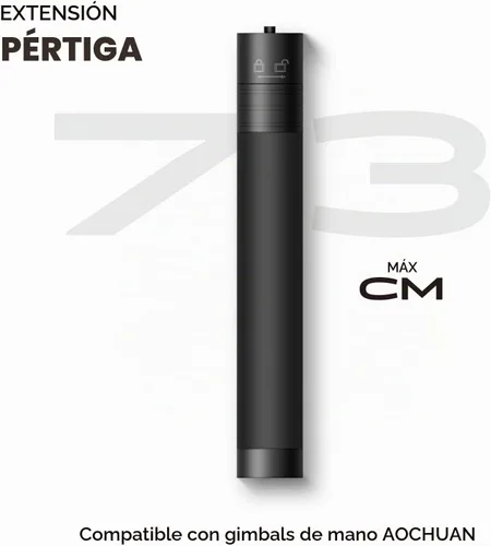 Vista 5 de Aochuan Barra de extensión de aluminio E10 de 28.7 pulgadas ajustable para selfie stick compatible con cardán de 3 ejes, cámara de acción, cámara