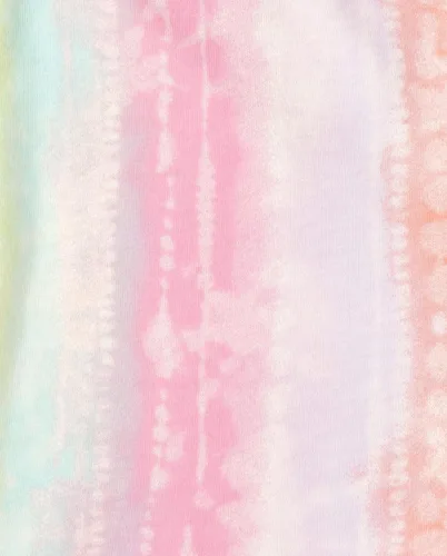 Vista 2 de The Children's Place Pantalones cortos de moda para bebés y niñas pequeñas, Tie Dye AzureusRainbow Circles- Paquete de 3, 18-24 meses