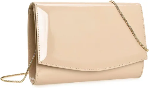 Vista 8 de CHARMING TAILOR Bolso de noche elegante clásico con solapa de charol, bolso de vestir elegante