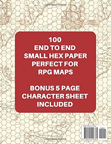 Vista 2 de RPG Small Hex Paper For Map & Wargaming Terrain Drawing 5 in 1 Inch Hexagonal Grid Paper For Role Playing Table Top & War Games With SMALL Hexagons