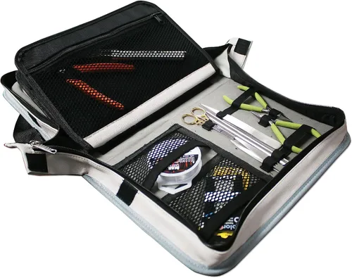 Vista 8 de The Beadsmith Voyager - Estuche para tablero de trabajo, almacenamiento y organizador para hacer joyas, estuche de viaje con correa para el hombro