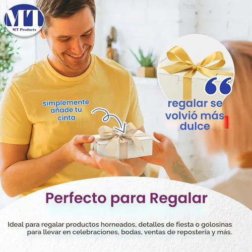Vista 5 de MT Products Eclair - Caja de panadería de 6.25 x 3.75 x 2.30 pulgadas, paquete de 30 cajas de golosinas blancas, cajas de panadería sin ventana
