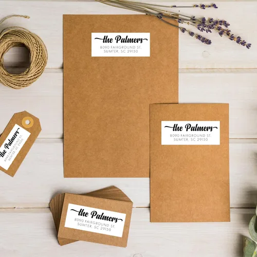 Vista 4 de Sello de dirección de devolución, sello de dirección autoentintado o mango de madera, autoentintado personalizado, escritura de boda, caligrafía