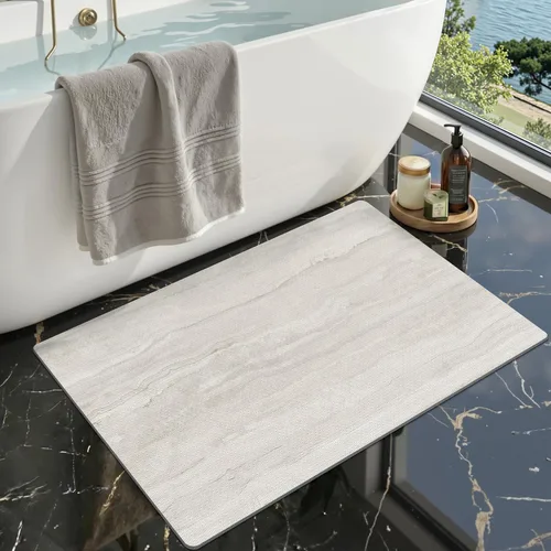 Vista 23 de LUMI Tapetes de baño ultra delgados, superabsorbentes, de secado rápido, antideslizantes, para debajo de la puerta, bañera, lavabo y ducha, 17 x 30