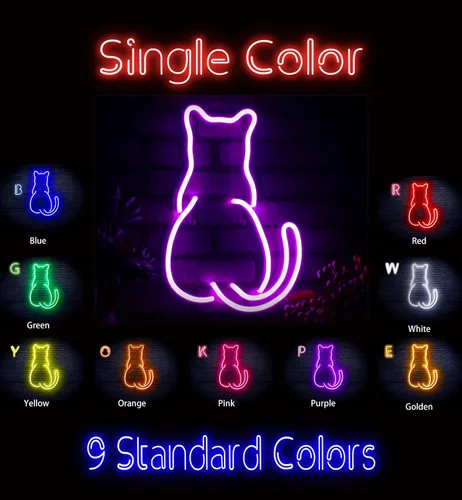 Vista 2 de AdvPro Gato gatito trasero mascota Flex silicona LED neón signo - azul - st16s32-fnu0023-b