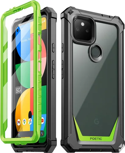Vista 9 de Poetic Guardian Series - Funda diseñada para Google Pixel 5A 5G, híbrida de cuerpo completo, a prueba de golpes, con protector de pantalla Azul