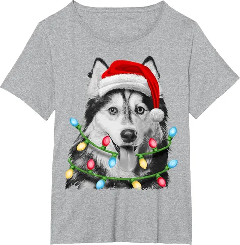 Vista 40 de Camiseta para niños con diseño de hachís siberiano con luces de árbol de Navidad Negro