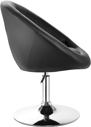 Vista 7 de WATERJOY Silla giratoria de tocador con respaldo, silla de maquillaje moderna de altura ajustable con marco cromado para bar y bar