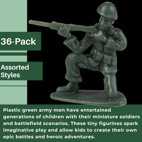 Vista 2 de U. S. Toy Soldados de Juguete del Ejército Verde, Figuras de Acción Militar Clásicas para Niños, Juego Imaginativo, Recuerdos de Fiesta