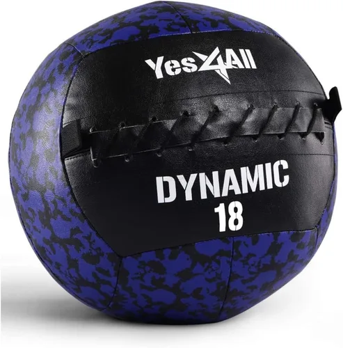 Vista 9 de Yes4All Bola de pared, bola de arena de hierro con peso de cuero suave para ejercicio multifuncional dinámico, 6 libras - 30 libras