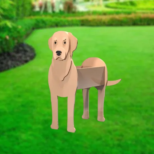 Vista 34 de XOOFMASS Lindas macetas de perro para plantas al aire libre, macetas de madera para perros, macetas en forma de perro, macetas para suculentas