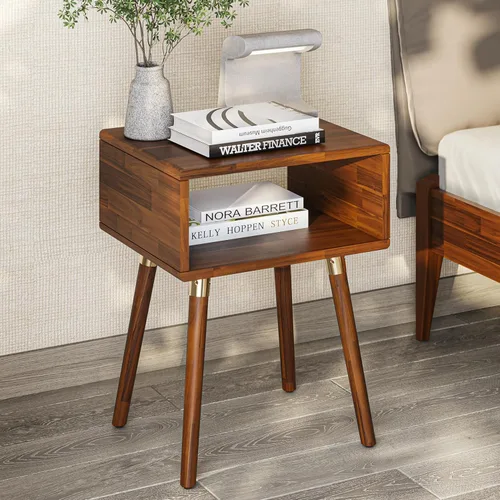 Vista 32 de Bme Dinkee - Marco de cama de plataforma Queen de madera de 15 pulgadas, marco de cama de madera maciza, estilo moderno y minimalista, soporte de 12
