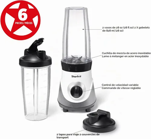 Vista 3 de Starfrit Licuadora personal, con dos tazas, dos cuchillas 024300-004-0000